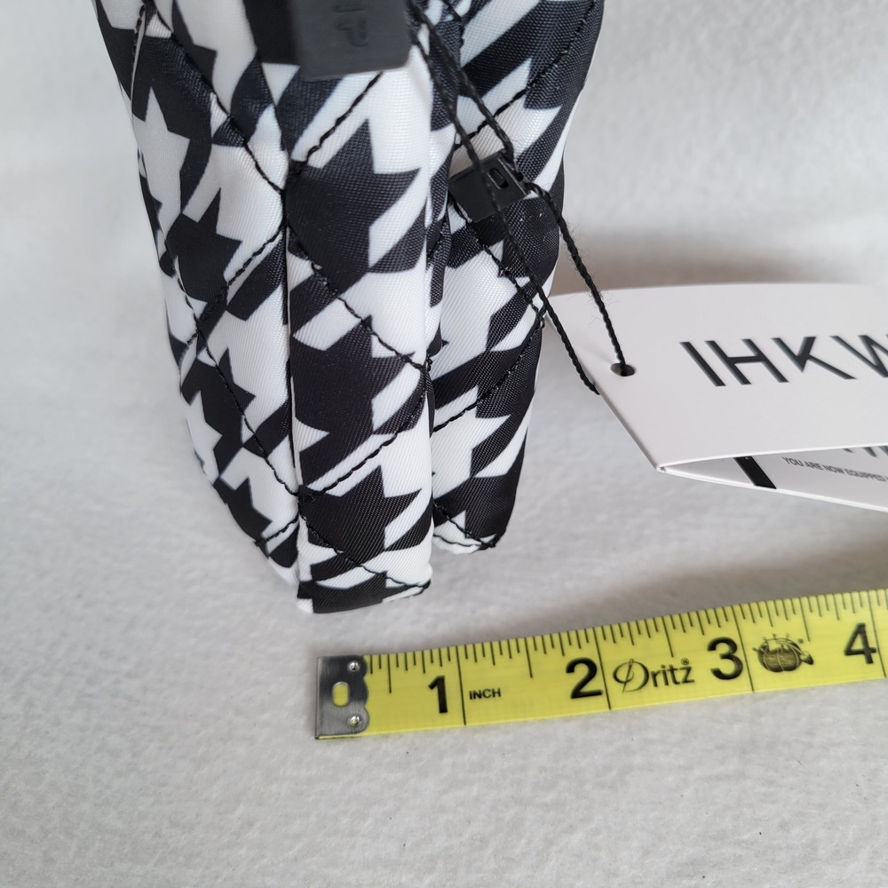 IHKWIP Womens Crossbody Bag The Chit-Chat RFID Houndstooth Size Small Black - Picture 8 of 9